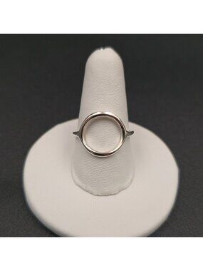 Size 8 Sterling Silver Open Circle Karma Band Ring A7493